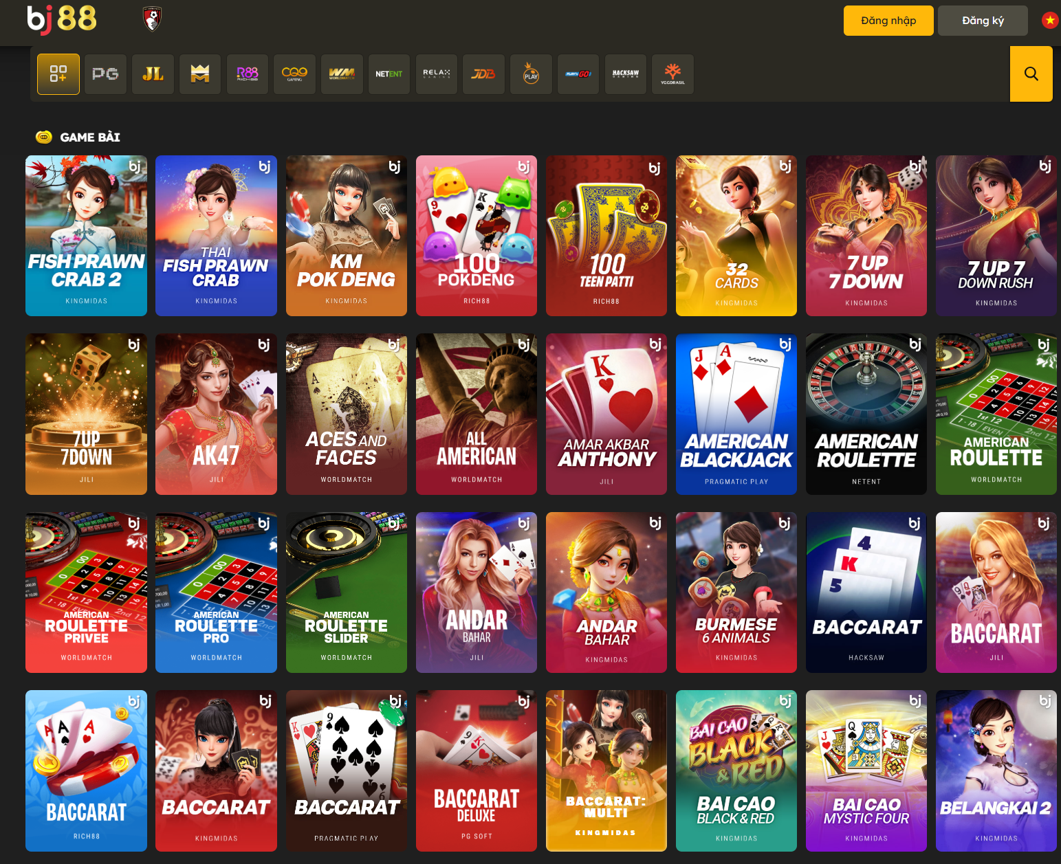 Game bài & Table Game tại Bj88 đa dạng thể loại với hơn 100+ trò chơi khác nhau
